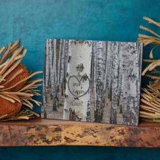 Personalisiertes Land Rustikales Herz Fotoplatte