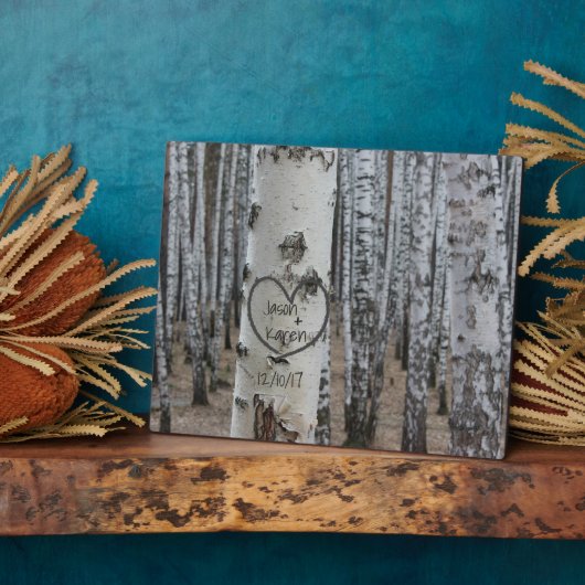 Personalisiertes Land Rustikales Herz Fotoplatte (Seite)