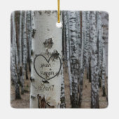 Personalisiertes Land Rustikales Herz Keramikornament (Rückseite)