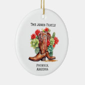 Personalisiertes Land/Western Xmas Cowboy Boot Keramik Ornament (Rechts)