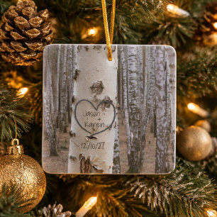 Personalisiertes Landhaus-Rosskunst-Herz Keramikornament