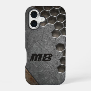 Personalisiertes ländliches Grunge-Monogramm für M iPhone 16 Hülle
