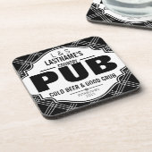 Personalisiertes Landpub-Bier und Made Untersetzer (Linke Seite)
