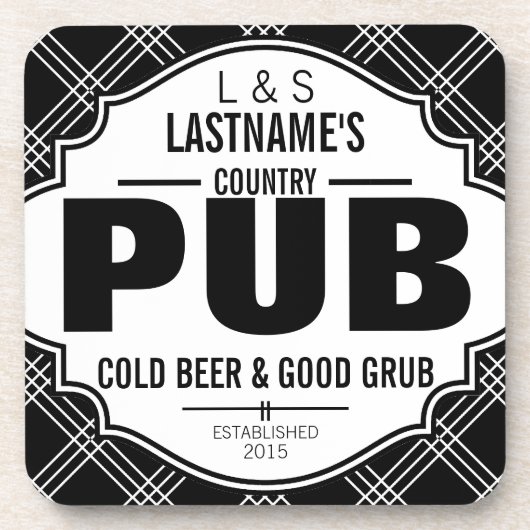Personalisiertes Landpub-Bier und Made Untersetzer (Vorderseite)