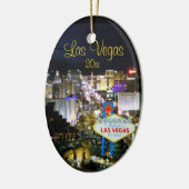 Personalisiertes Las- Vegasweihnachtsband Keramikornament (Links)