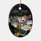 Personalisiertes Las- Vegasweihnachtsband Keramikornament (Vorne)