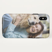 Personalisiertes Laughing Girl mit Haustier Hund Case-Mate iPhone Hülle (Rückseite (Horizontal))