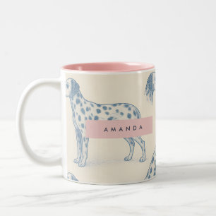 Personalisiertes Launisches Charmantes Dalmatiner- Zweifarbige Tasse