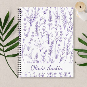 Personalisiertes Lavendel-Botanik Elegant Minimali Notizblock