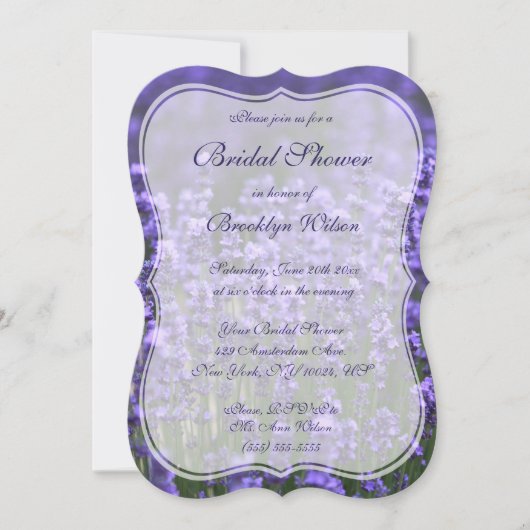 Personalisiertes Lavendel-Brautparty Einladungstaf Einladung (Vorderseite)