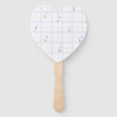 Personalisiertes Lavendel-Gingham-Blumen-Name-Gesc Fächer (Rückseite)