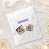 Personalisiertes Lavendel-Gingham-Blumen-Name-Gesc Geschenktütchen (Ausgeschnitten)