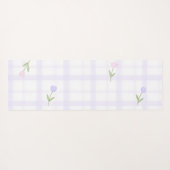Personalisiertes Lavendel-Gingham-Blumen-Name-Gesc Yogamatte (Rückseite (Horizontal))