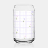 Personalisiertes Lavendel-Gingham-Blumen-Namensges Dosenglas (Rückseite)