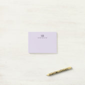 Personalisiertes Lavendel-Initialen-Monogramm Post-it Klebezettel (Auf Schreibtisch)