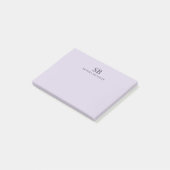 Personalisiertes Lavendel-Initialen-Monogramm Post-it Klebezettel (angewinkelt)
