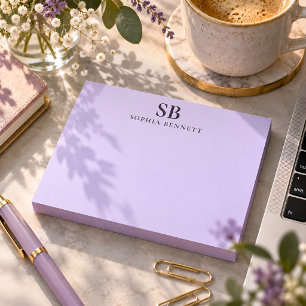 Personalisiertes Lavendel-Initialen-Monogramm Post-it Klebezettel