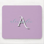 Personalisiertes Lavendel-Monogramm-Initial und Na Mousepad (Vorne)