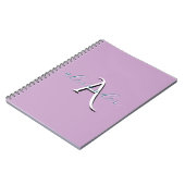 Personalisiertes Lavendel-Monogramm mit individuel Notizblock (Linke Seite)