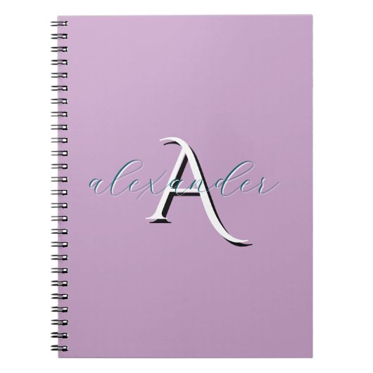 Personalisiertes Lavendel-Monogramm mit individuel Notizblock (Vorderseite)