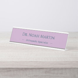 Personalisiertes Lavendel-Navy-Name Elegante Note Schreibtischnamensplakette