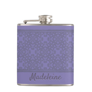 Personalisiertes Lavendelmuster Flachmann