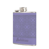 Personalisiertes Lavendelmuster Flachmann (Links)