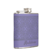 Personalisiertes Lavendelmuster Flachmann (Rechts)