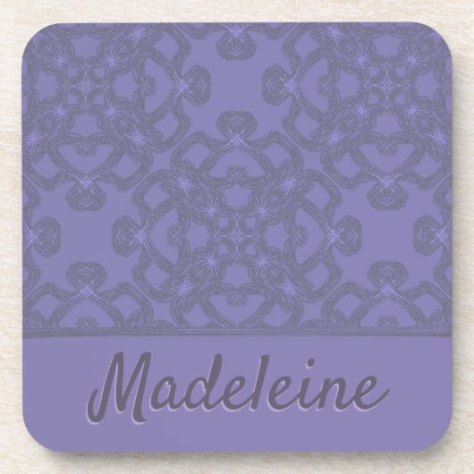 Personalisiertes Lavendelmuster Getränkeuntersetzer (Vorderseite)