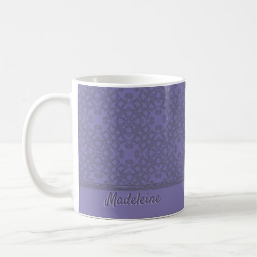 Personalisiertes Lavendelmuster Kaffeetasse (Links)