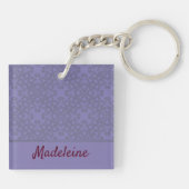 Personalisiertes Lavendelmuster Schlüsselanhänger (Rückseite)