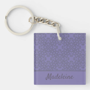 Personalisiertes Lavendelmuster Schlüsselanhänger