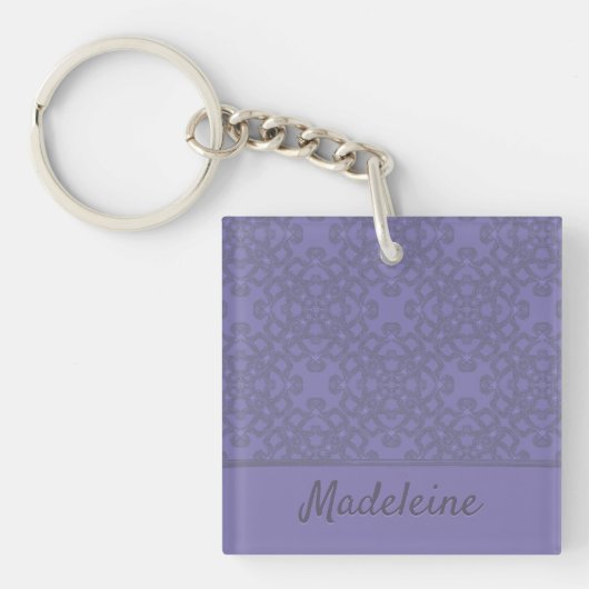 Personalisiertes Lavendelmuster Schlüsselanhänger (Vorderseite)