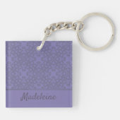 Personalisiertes Lavendelmuster Schlüsselanhänger (Rückseite)