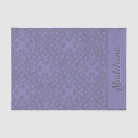 Personalisiertes Lavendelmuster Seidenpapier (Vorderseite)