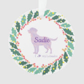 Personalisiertes Lavender Labrador Retriever Weihn Ornament (Vorderseite)
