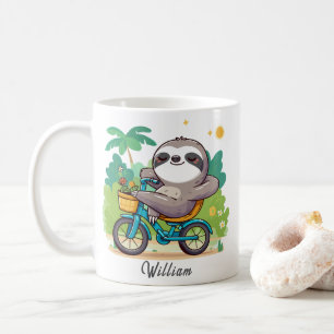 Personalisiertes Lazy Sloths Entspannendes Bike-Ab Kaffeetasse