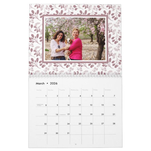 Personalisiertes Leaf-Muster für Fotos der 2023-Fa Kalender (Mär 2026)