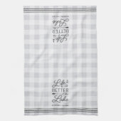 Personalisiertes Leben am Karierten See besser Geschirrtuch (Vertikal)