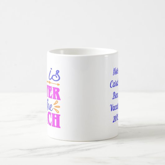 Personalisiertes Leben am Strand Kaffeetasse (Mittel)