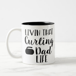 Personalisiertes Leben, das Curling-Vater-Leben-Fo Zweifarbige Tasse