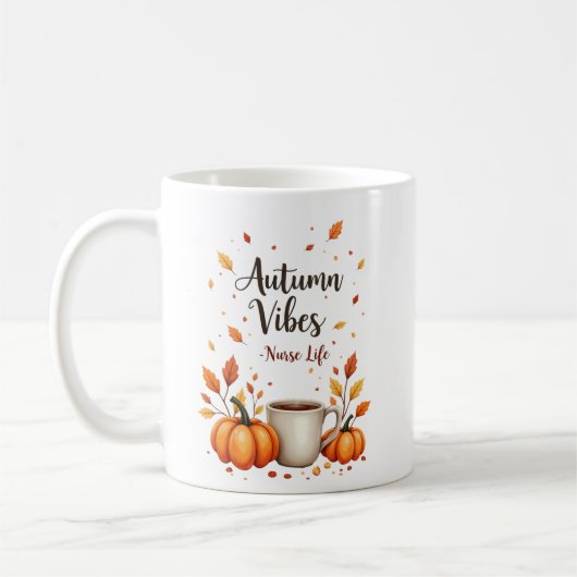 Personalisiertes Leben im Herbst Kaffeetasse (Links)