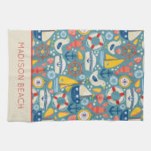 Personalisiertes Leben im niedlichen Meer Geschirrtuch (Horizontal)