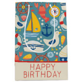 Personalisiertes Leben in der niedlichen Nautische Mittlere Geschenktüte (Vorderseite)