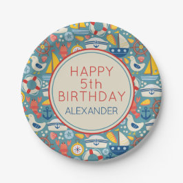 Personalisiertes Leben in der niedlichen Nautische Pappteller