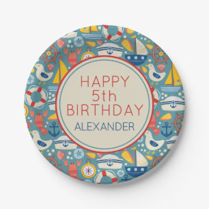 Personalisiertes Leben in der niedlichen Nautische Pappteller