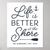 Personalisiertes Leben ist besser an der Küste Poster (Vorne)