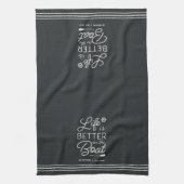 Personalisiertes Leben ist besser auf dem Boot Geschirrtuch (Vertikal)