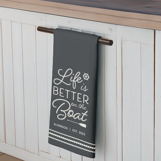 Personalisiertes Leben ist besser auf dem Boot Geschirrtuch