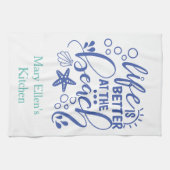 Personalisiertes Leben ist besser bei Beach Blue G Geschirrtuch (Horizontal)